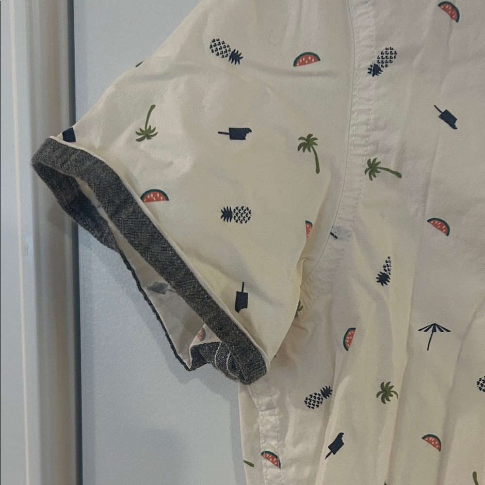 Free Planet Cream Patterned Casual Shirt - Picture 4 of 6